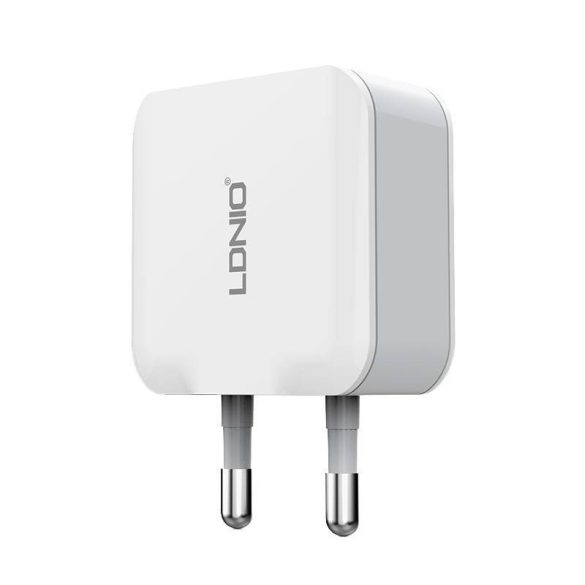 LDNIO A2201 hálózati töltő 2xUSB-A csatlakozóval és USB-A - Lightning kábellel 12W fehér