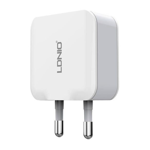 LDNIO A2201 hálózati töltő 2xUSB-A csatlakozóval és USB-A - microUSB kábellel 12W fehér