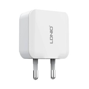 LDNIO A2201 hálózati töltő 2xUSB-A csatlakozóval és USB-A - Type-C kábellel 12W fehér