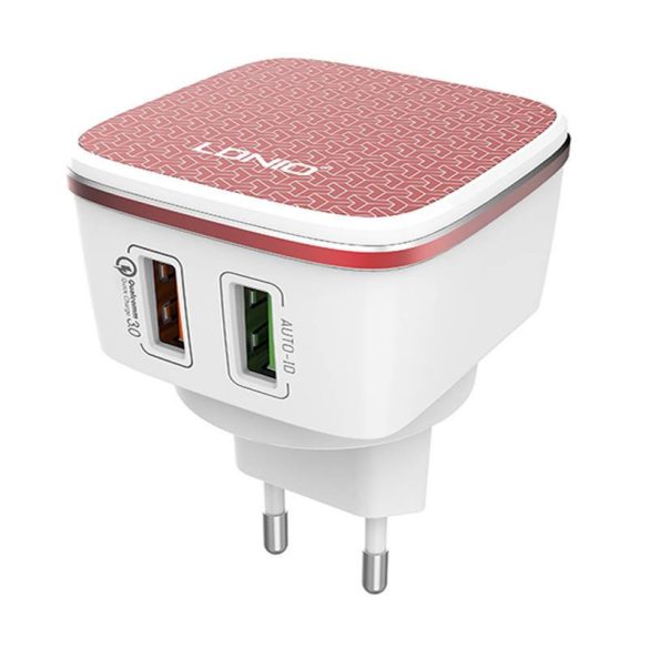 LDNIO A2405Q hálózati töltő 2xUSB-A csatlakozóval és USB-A - Lightning kábellel 30W fehér