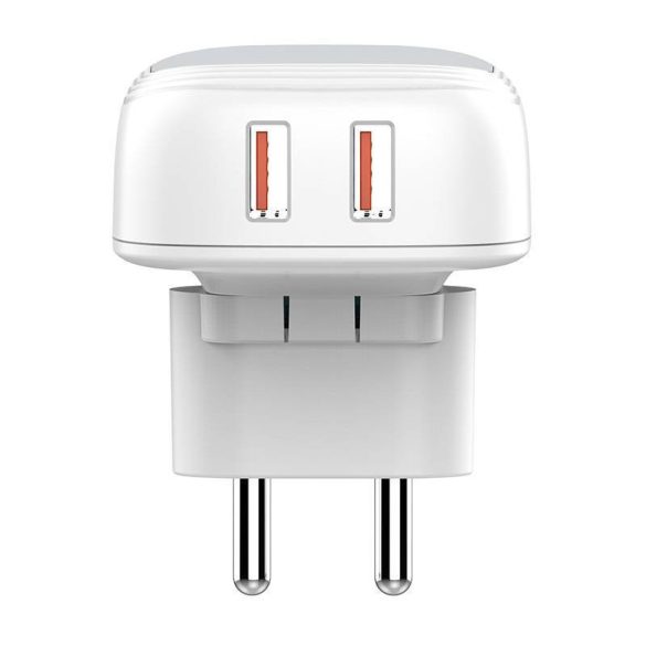 LDNIO A2512Q hálózati töltő 2xUSB-A csatlakozóval és USB-A - Lightning kábellel 18W fehér