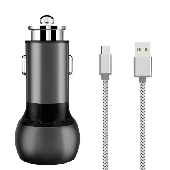 LDNIO C503Q autós töltő 2xUSB-A csatlakozóval és USB-A - microUSB kábellel