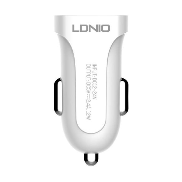 LDNIO DL-C17 autós töltő 1xUSB-A csatlakozóval és USB-A - Lightning kábellel