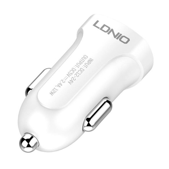 LDNIO DL-C17 autós töltő 1xUSB-A csatlakozóval és USB-A - Lightning kábellel