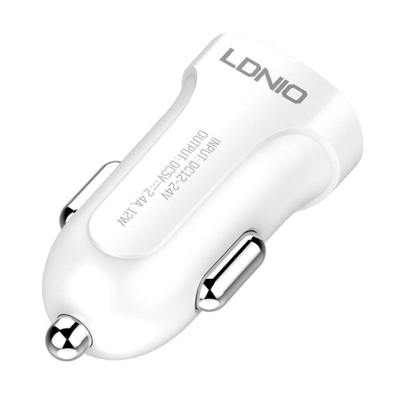LDNIO DL-C17 autós töltő 1xUSB-A csatlakozóval és USB-A - Type-C kábellel