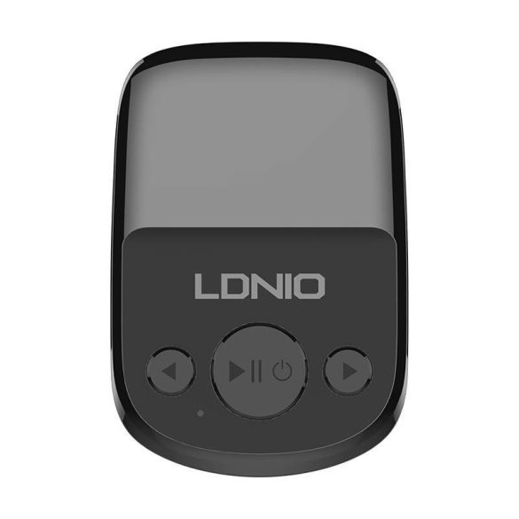 LDNIO C706Q autós töltő és FM transzmitter 2xUSB-A és 1xUSB-C és AUX csatlakozóval és USB-A - Lightning kábellel