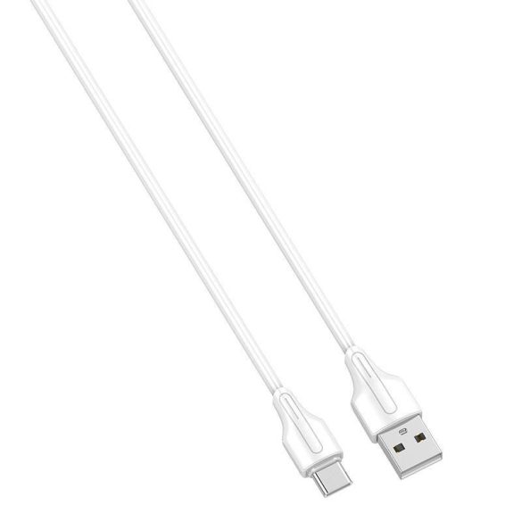 USB és USB-C kábel LDNIO LS540, 2,4A, 0,2m (fehér)