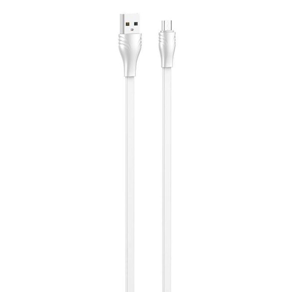 USB-Micro USB kábel LDNIO LS550, 2,4A, 0,2m (fehér)