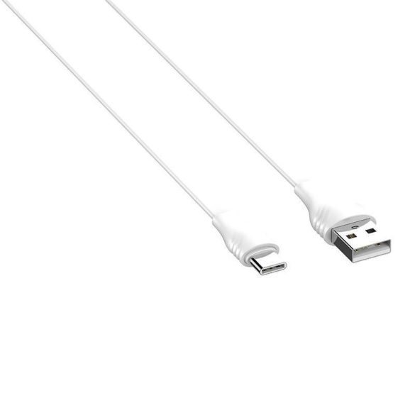USB és USB-C kábel LDNIO LS550, 2,4A, 0,2m (fehér)