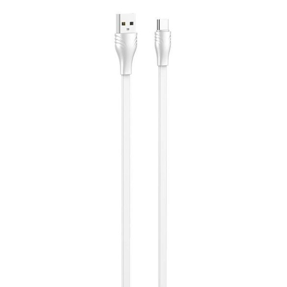 USB és USB-C kábel LDNIO LS550, 2,4A, 0,2m (fehér)