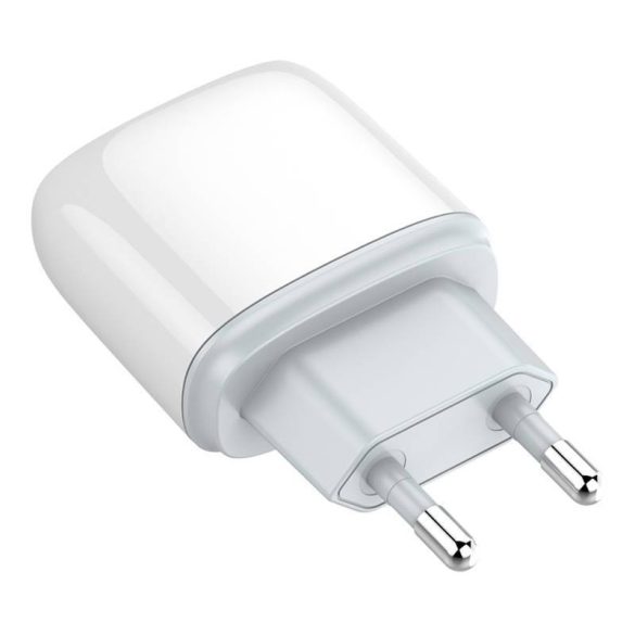 LDNIO A2424C hálózati töltő 1xUSB-A és 1xUSB-C csatlakozóval és USB-A - Lightning kábellel max. 20W fehér