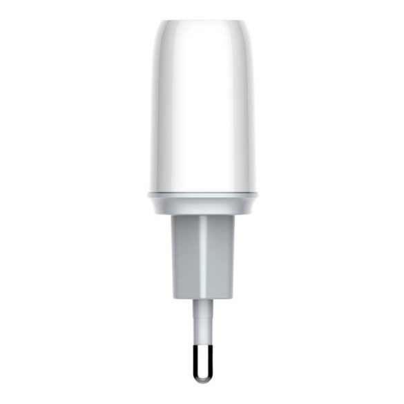 LDNIO A2424C hálózati töltő 1xUSB-A és 1xUSB-C csatlakozóval és Type-C - Lightning kábellel max. 20W fehér