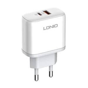 LDNIO A2526C hálózati töltő 1xUSB-A és 1xUSB-C csatlakozóval és USB-A - Lightning kábellel max. 45W fehér