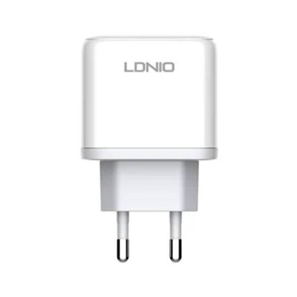 LDNIO A2526C hálózati töltő 1xUSB-A és 1xUSB-C csatlakozóval és USB-A - Lightning kábellel max. 45W fehér