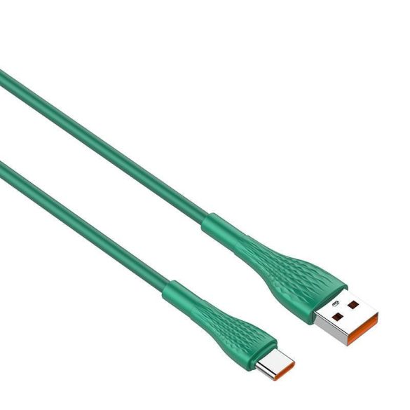 USB és USB-C kábel LDNIO LS672, 30W, 2m (zöld)