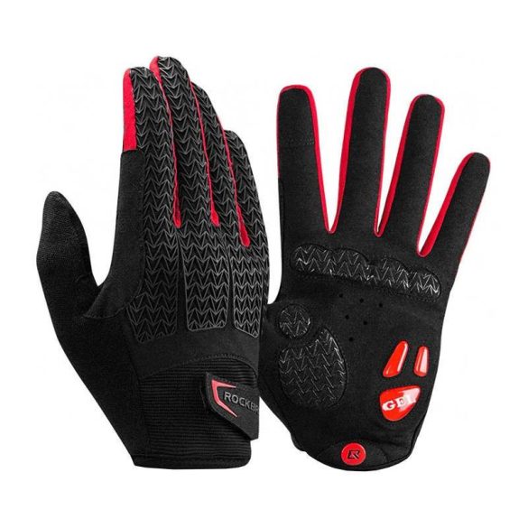 Bicycle full finger gloves Rockbros S169-1BR size L (red-balck)