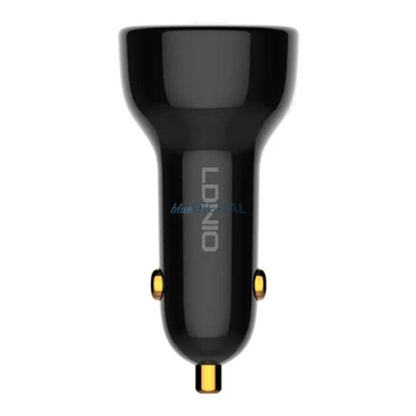 LDNIO C101 autós töltő 1xUSB-A és 1xUSB-C csatlakozóval és USB-A - Lightning kábellel