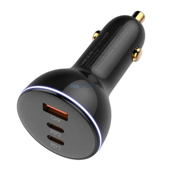 LDNIO C102 autós töltő 1xUSB-A és 1xUSB-C csatlakozóval és USB-A - microUSB kábellel