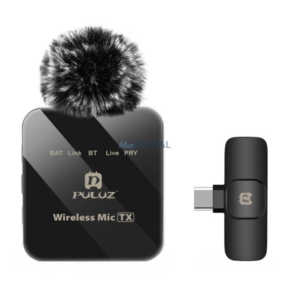 Vezeték nélküli hordozható mikrofon PULUZ PU648B (USB-C)