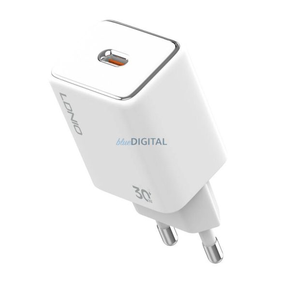 LDNIO A1508C hálózati töltő 1xUSB-C csatlakozással és Type-C - Type-C kábellel 30W - fehér