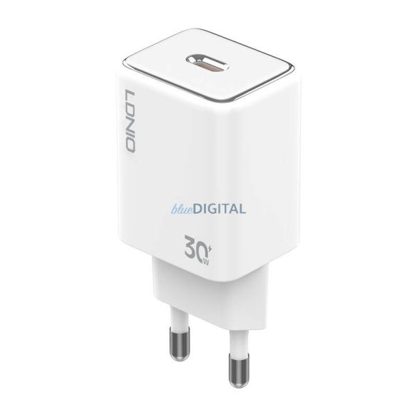 LDNIO A1508C hálózati töltő 1xUSB-C csatlakozással és Type-C - Lightning kábellel 30W - fehér