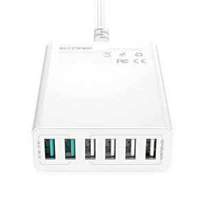 Blitzwolf BW-S15 hálózati töltő 6xUSB-A csatlakozóval 60W (fehér)