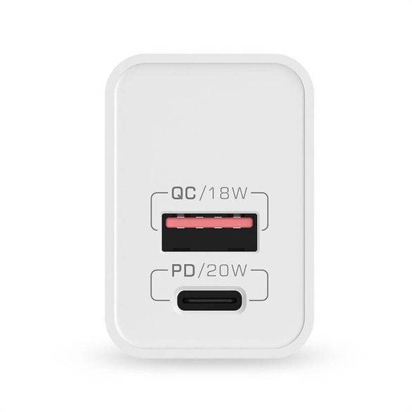 Blitzwolf BW-S20 hálózati töltő 1xUSB-A és 1xUSB-C csatlakozóval 20W (fehér)