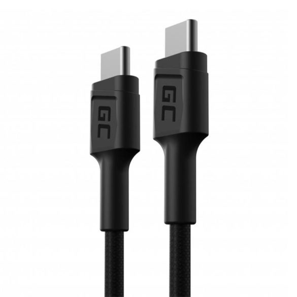 USB-C kábel - USB-C Green Cell GC PowerStream 30cm, Power Delivery (60W) és Ultra Charge, QC 3.0