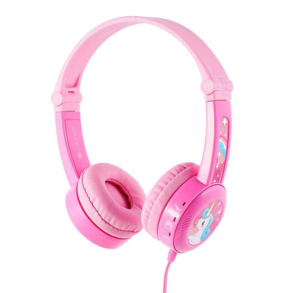 Vezetékes fejhallgató gyerekeknek Buddyphones Travel (rózsaszín)