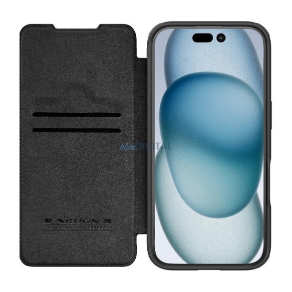 Nillkin Qin Pro Leather tok iPhone 16 Pro Max - fekete