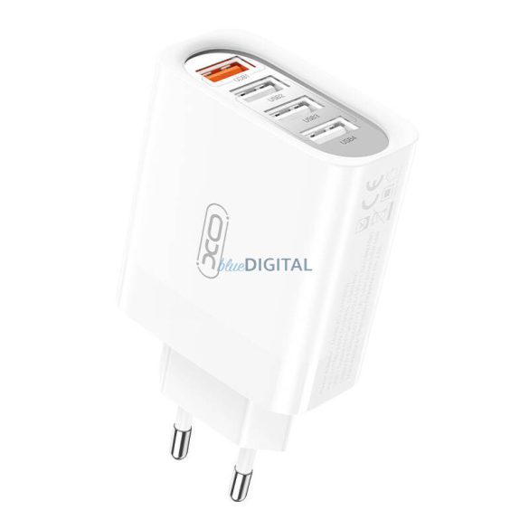 Xo L110 hálózati töltő 4xUSB-A csatlakozóval és USB-A - Type-C kábellel 18W (fehér)