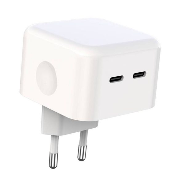 Xo L102 hálózati töltő 2xUSB-C csatlakozóval 35W (fehér)