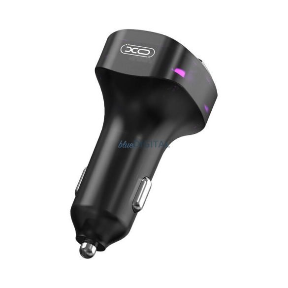 Xo BCC12 autós töltő és FM transzmitter 1xUSB-A és 1xUSB-C csatlakozóval 3.1A (fekete)