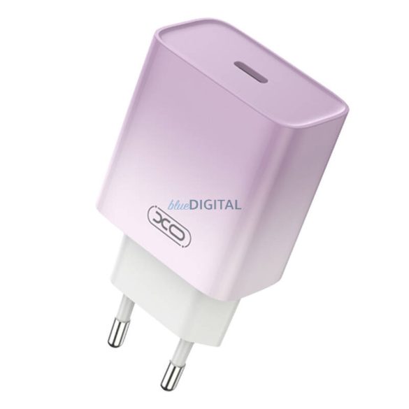 XO CE18 hálózati töltő 1xUSB-C csatlakozással PD 30W - lila