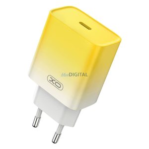 XO CE18 hálózati töltő 1xUSB-C csatlakozással PD 30W - sárga