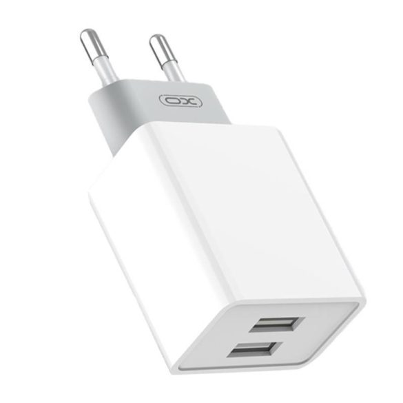 Xo L65 hálózati töltő, 2xUSB-A csatlakozóval és USB-A - Type-C kábellel (fehér)