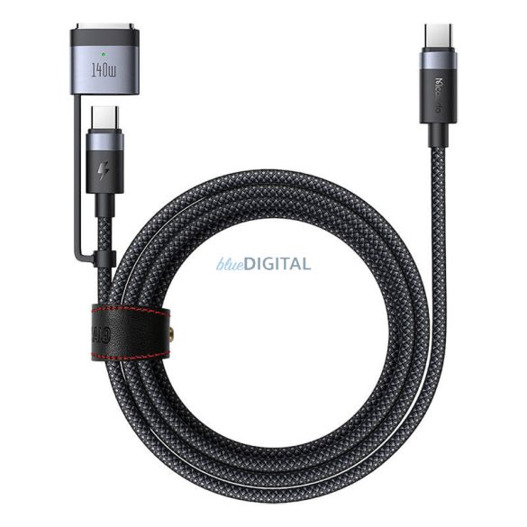 Mcdodo CA-0140 2 az 1-ben USB-C USB-C + Magsafe 3 kábel, 2m - fekete