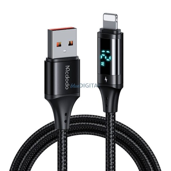 Mcdodo CA-1060 digitális kijelzős USB-A - Lightning kábel 1.2m 3A - fekete