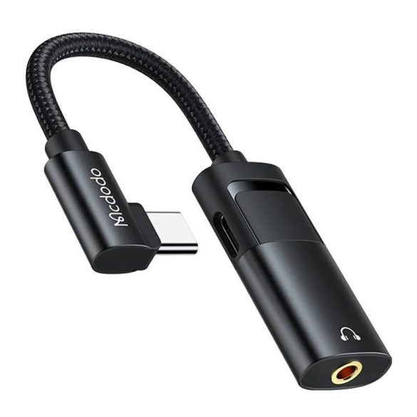 USB-C és AUX mini jack 3,5 mm + USB-C adapter, Mcdodo CA-1880 (fekete)