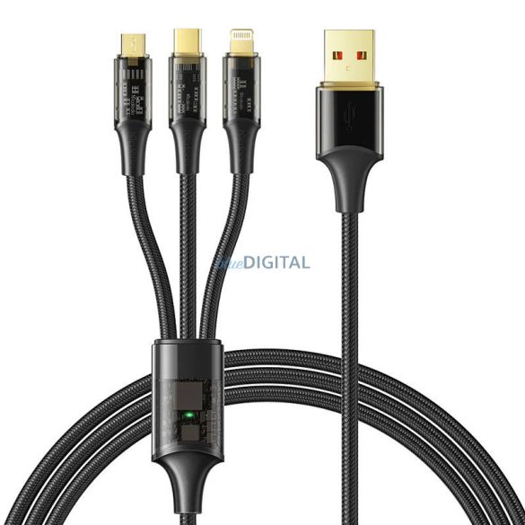 3 az 1-ben USB USB-C / Lightning / Micro USB kábel, Mcdodo CA-3330, 1.2m (fekete)