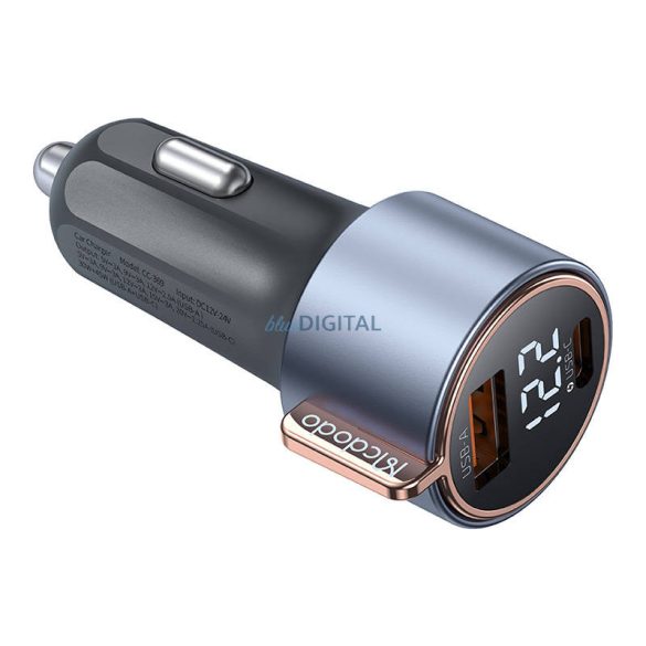 Mcodo CC-5670 75W digitális kijelzős PD 1*USB-A 1*USB-C autós töltő