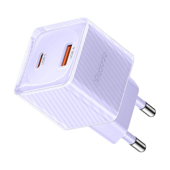 McDodo CH-4153 hálózati töltő 1xUSB-A és 1xUSB-C csatlakozással 33W - lila