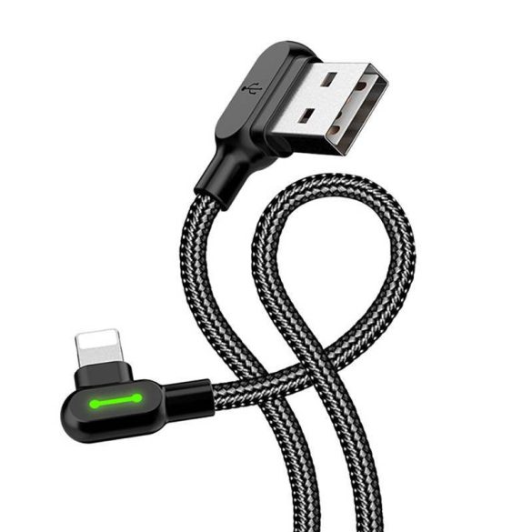 Mcdodo CA-4671 LED szögletes USB Lightning kábel, 1.2m (fekete)