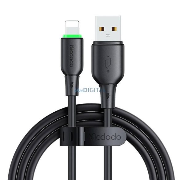 USB és Lightning kábel Mcdodo CA-4741 LED fény 1.2m (fekete)