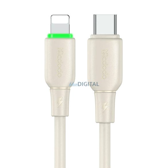Kábel USB-C - Lightning Mcdodo CA-4760 LED fény 1.2m (bézs)