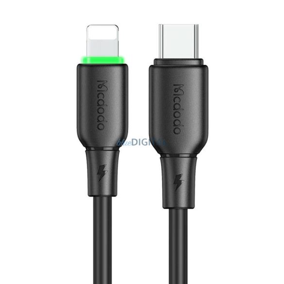 Kábel USB-C -Lightning Mcdodo CA-4761 LED fény 1.2m (fekete)