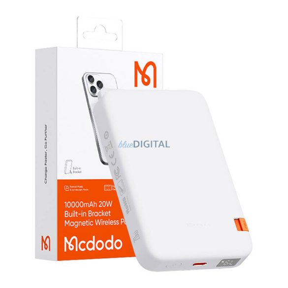 Mcdodo MC-5100 mágneses powerbank állvánnyal 10000mAh 20W - fehér