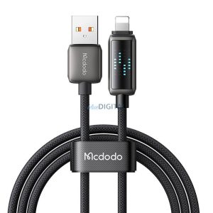 Mcdodo CA-5250 USB-A - Lightning kábel kijelzővel 3A 1.2m - fekete