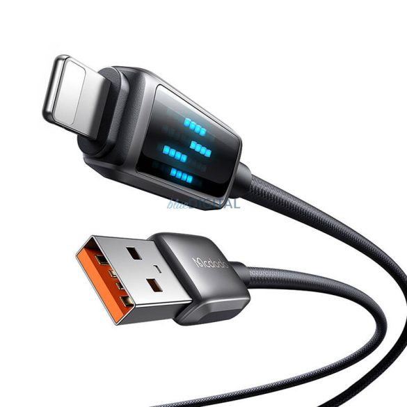 Mcdodo CA-5250 USB-A - Lightning kábel kijelzővel 3A 1.2m - fekete