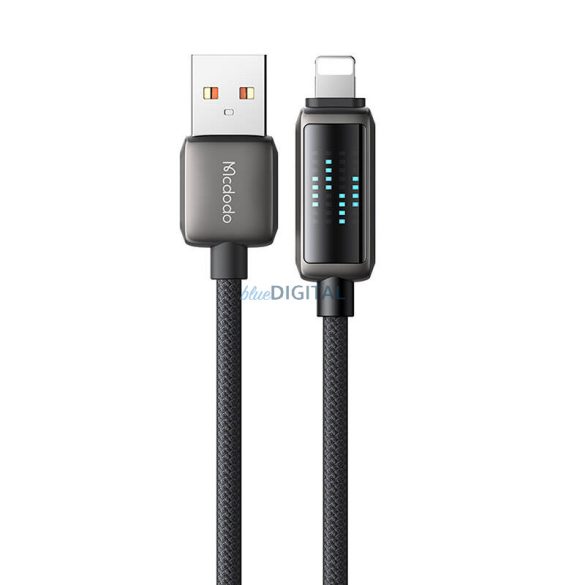 Mcdodo CA-5250 USB-A - Lightning kábel kijelzővel 3A 1.2m - fekete